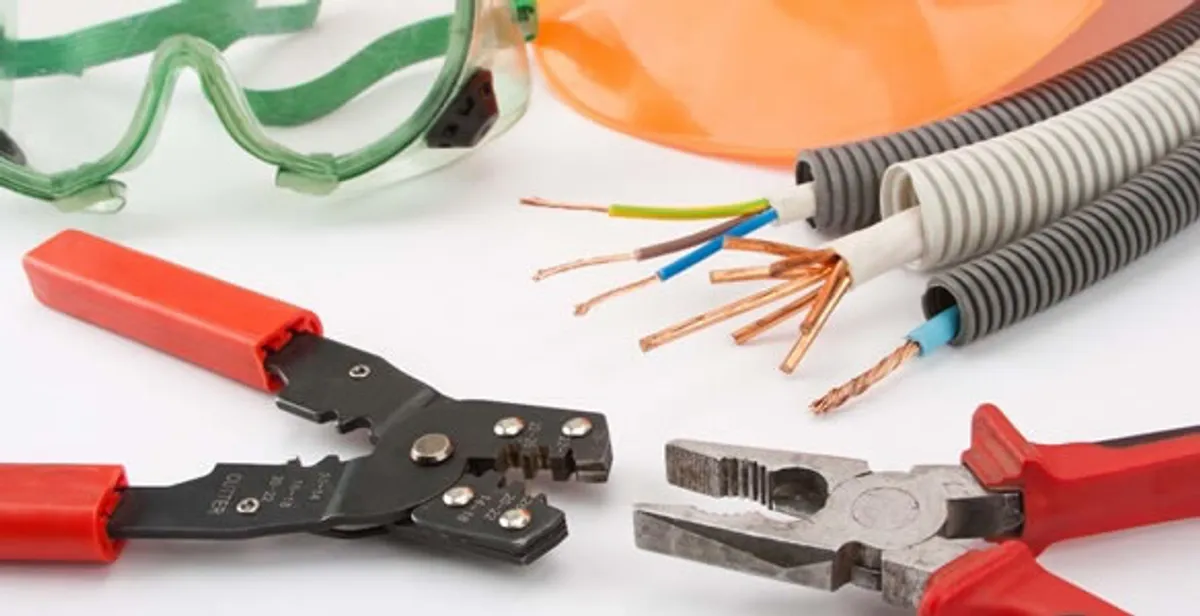 Electrical wiring repair with professional tools and safety equipment in Pooler, GA
