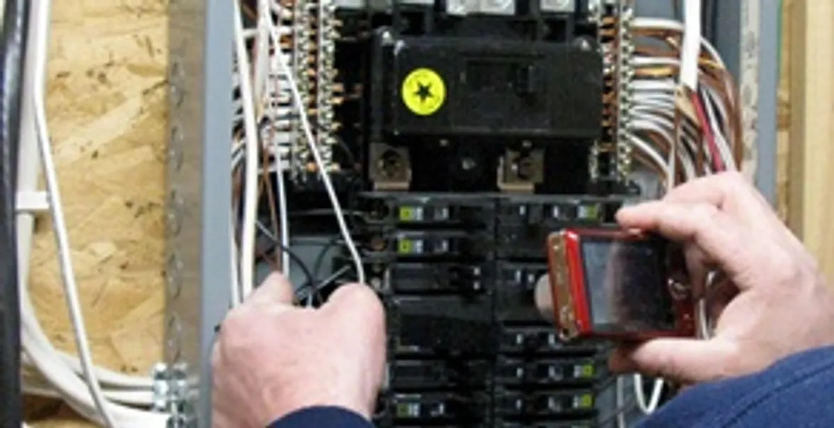 Home electrical inspection of circuit breaker panel by licensed electrician in Savannah, GA